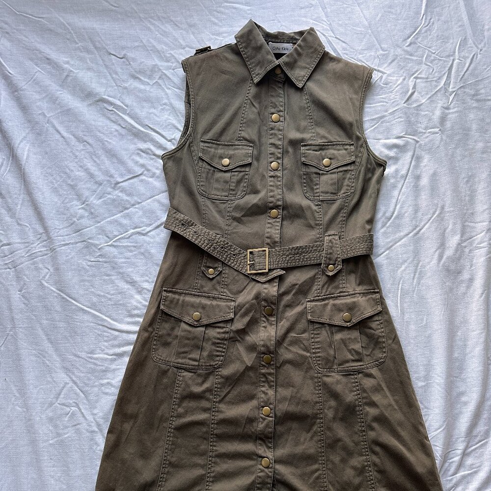 Calvin Klein Dress Army Green with buckle detail Size 4
